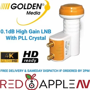0.1dB High PLL Gain Twin Satellite LNB 2 Output Sky, FreeSat, Astra 1, Hotbird - Picture 1 of 2