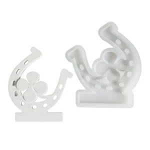 Horseshoe Fourth Leaf Clovers Holder Molds Candlesticks Silicones Molds - Picture 1 of 8