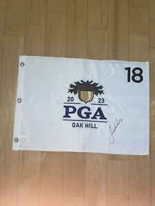 Jordan Spieth Signed 2023 PGA Championship Oak Hill Golf Flag GTP JSA PSA