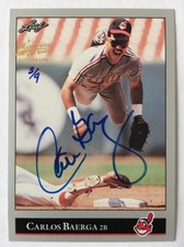 2014 LEAF CARLOS BAERGA MEMORIES 1992 BUYBACK GOLD AUTOGRAPH #'d 9 AUTO