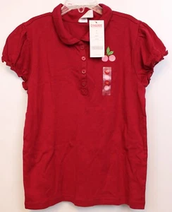 2006 Gymboree Cherry Pie Shirt sz 7 NWT Polo Red Ruffled Sleeves Embroidered - Picture 1 of 9