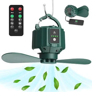 10400mAh Tent Ceiling Fans for Camping,with Light and Remote Control USB Battery - Picture 1 of 16