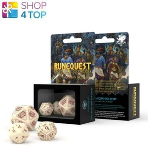 RUNEQUEST EXPANSION DICE SET BEIGE AND BURGUNDY ROLEPLAYING GAME RPG Q WORKSHOP NEW - Picture 1 of 5