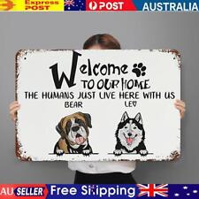 Vintage Metal Plate Welcome To Our Home Rectangular Iron Painting Art 40x30cm