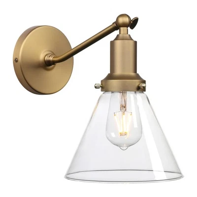 Aplique individual de montaje en pared con poste pendiente industrial vintage con embudo acampanado Cle... Foto 1 de 4