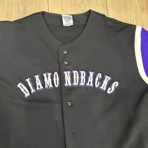 Maglia vintage anni 90 Arizona Diamondbacks Dynasty MLB nera viola XL cucita - Foto 1 di 6