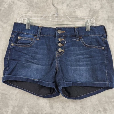 Celebrity Pink Shorts Womens Small Dark Wash Denim High Rise Button Fly Casual - Image 1 of 4