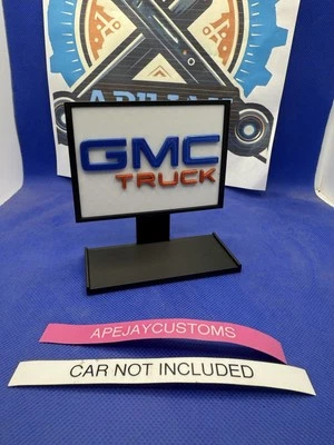 custom GMC TRUCK  stand 1/64 diecast display Hot wheels Hw Matchbox m2 - Image 1 of 4