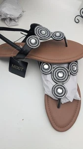 New MixIt Black Rhinestone Sandals Size 8.5 - Picture 1 of 5