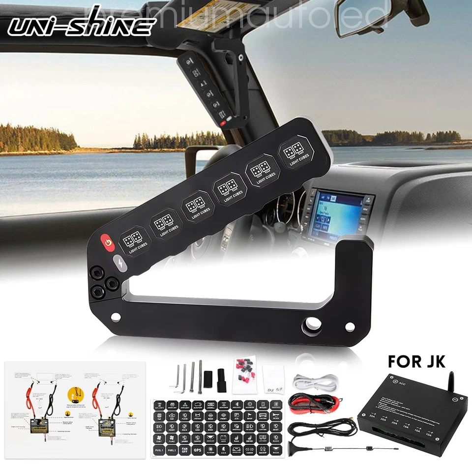 Ajuste para Jeep Wrangler JK JKU 2007-2018 mango de agarre pilar A panel de interruptor de 6 velocidades Foto 1 de 4