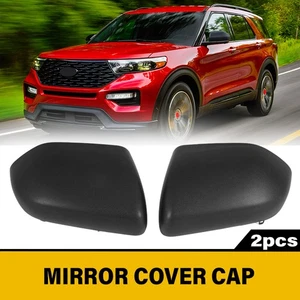 Left & Right Side For Ford Explorer 2020~2024 Textured Black Mirror Cover Cap 2x - Picture 1 of 9
