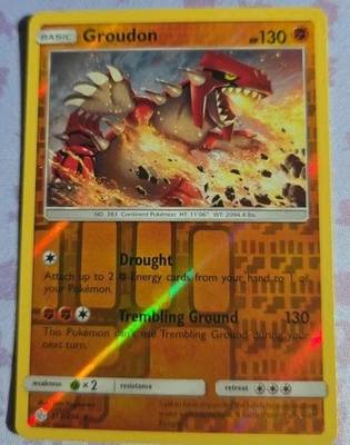 Groudon 113/236 Reverse Holo Rare Cosmic Eclipse Pokemon Card - Image 1 of 2