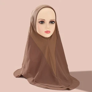 One Piece Women Chiffon Hijab Scarf Shawl Muslim Pull On Turban Scarves Cover - Picture 1 of 29