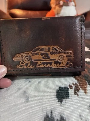 Billetera de cuero marrón vintage Dale Earnhardt #3 7 veces campeón de la Copa Winston Foto 1 de 4