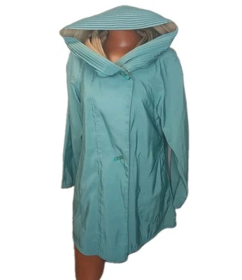 Chaqueta de Lluvia Mycra Pac Donetella Mujer Talla XS Verde Plisada Capucha Capa Bolsillo EE. UU. Foto 1 de 4