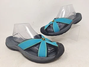 Keen Damen Bali Slipper Pantoletten Sandalen blau gelb Größe 9 geschlossene Zehe - Bild 1 von 9