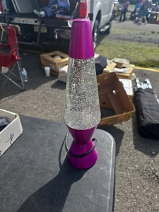 Lavalampe Das Original Schylling Lila Rosa Silber Glitzer Bewegung - Bild 1 von 7