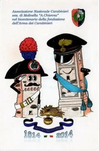 cartolina commemorativa bicentenario Arma Carabinieri A.N.C. Molinella (BO) - Foto 1 di 1