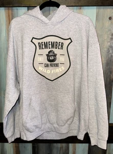 Smokey Bear Gray Hoodie Sweatshirt XL Remember Only You Can Prevent Wild Fires - Picture 1 of 4