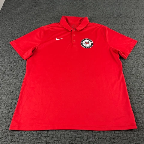 Georgia Bulldogs Nike Shirt Mens XL Red Polo Dri-Fit Performance NCAA Cover