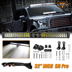 Combo de barra de luz de trabajo LED AUXBEAM 32" pulgadas 5D-Pro IP68 lámpara de conducción para Dodge - Imagen 1 de 12