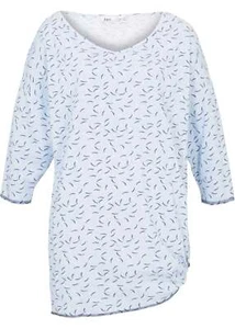 Camicia asimmetrica con nodi taglia 52/54 blu nebbia camicia da donna camicetta tunica nuova - Foto 1 di 1