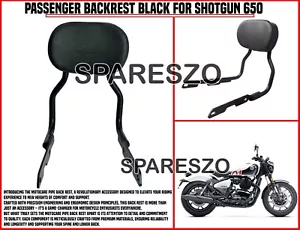 "PASSENGER BACKREST, BLACK" FOR ROYAL ENFIELD SHOTGUN 650 - Picture 1 of 15