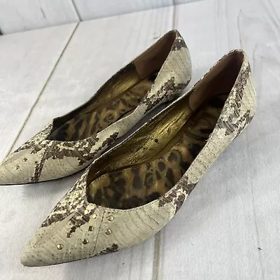 Bailarina plana de ballet SAM EDELMAN piel de serpiente de pitón talla 6 Foto 1 de 4