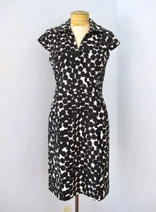 NWT $138 Ann Taylor Abstract Black Dots Career Shift Dress Pockets Cap Sleeves 4 - Picture 1 of 6