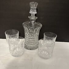 Vintage Nachtmann Whiskey Decanter With 4 -10oz Glasses