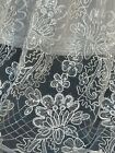White Sparkly Embroidered Wedding Lace . Corded Mesh Sequined Lace. Quality! BTY