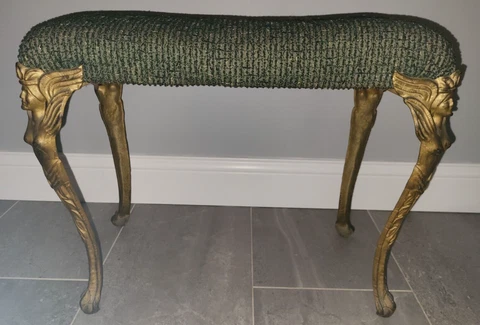 Antique 1920's Verona 840 Cast Iron Art Nouveau Winged Goddess Leg Bench Seat Cover