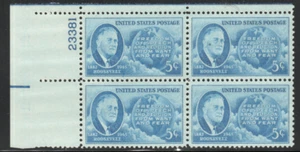 ALLY'S STAMPS US Plate Block Scott #933 5c Franklin D. Roosevelt [4] MNH [STK] - Picture 1 of 1