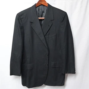 Vtg 80s Oxxford Clothes 44R Black Pure Cashmere 2 Button Suit Jacket Sport Coat - Picture 1 of 10