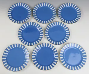Set of 8 Sarreguemines FOX TROTT French Art Deco 8" Dessert Plates Fox-Trott - Picture 1 of 12