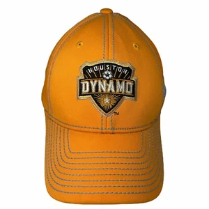 Adidas Houston Dynamo MLS Flat Brim Mens Cap Orange Fitted Hat Size S / M - Picture 1 of 8