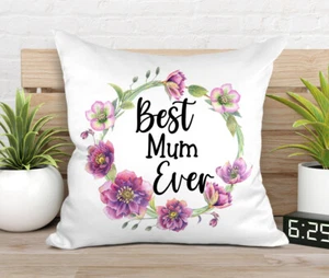 Best Mum Ever Mother's Day Gift Cushion Cover Pillow Satin - Picture 1 of 8