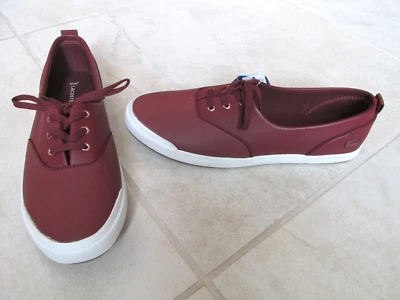 NEW Lacoste Lancelle Leather 3 Eye Sneaker Shoes Women size 9.5 Burgundy - Image 1 of 4