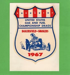 VINTAGE ORIGINAL 1967 "BAKERSFIELD-SMOKERS" DRAG RACE MEET WATER DECAL ART NICE! - Picture 1 of 1