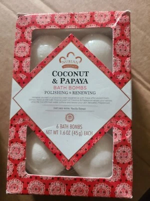 Nubian Coconut & Papaya Bath Bombs, 6 Count (1.6 oz each) - Image 1 of 2