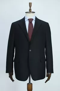 CORNELIANI Black Flannel WOOL & CASHMERE Sport Coat Blazer Jacket 52IT 42US/UK - Picture 1 of 16