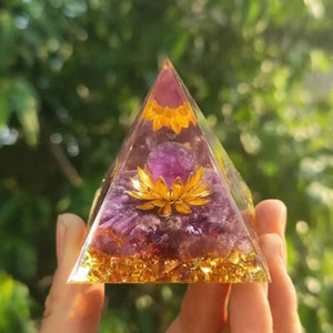 1 PC Orgonite Pyramid Ball Quartz Crystal Natural Dropper Resin Handicraft - Picture 1 of 54