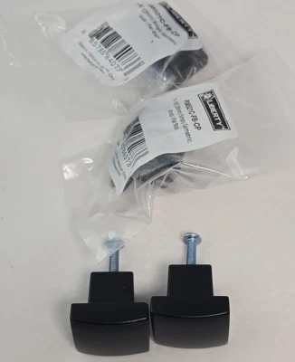 Lote de 4 Liberty 1-1/8" botão quadrado simplesmente geométrico puxa preto liso - Imagem 1 de 4