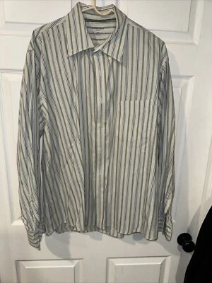 Sonoma Men's Green Striped Dress Shirt Size XXL - Image 1 of 3