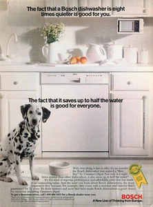 Magazine Print Ad BOSCH 1993 Dishwarer Low Water Usage Dalmation Dog - Picture 1 of 1