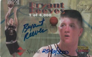 Bryant Reeves1995-1996 Signature Rookies Phone Card Autograph AUTO RC  - Picture 1 of 1