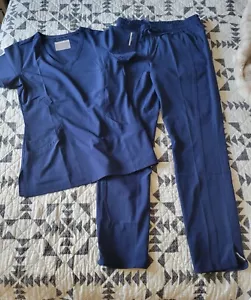 Womens Sketchers Scrubs Set Womens Size Small Navy Blue - Picture 1 of 5