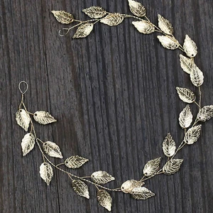 Diadema De Hojas Doradas Brillantes Para Boda Accesorios De Disfraz - Imagen 1 de 6