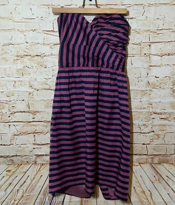 Corey Lynn Calter Anthropologie 4 On The Fold Dress Striped Silk Strapless (D) - Image 1 of 4