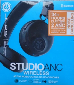 JLab Studio ANC On-Ear Wireless Headphones | Black - Picture 1 of 2